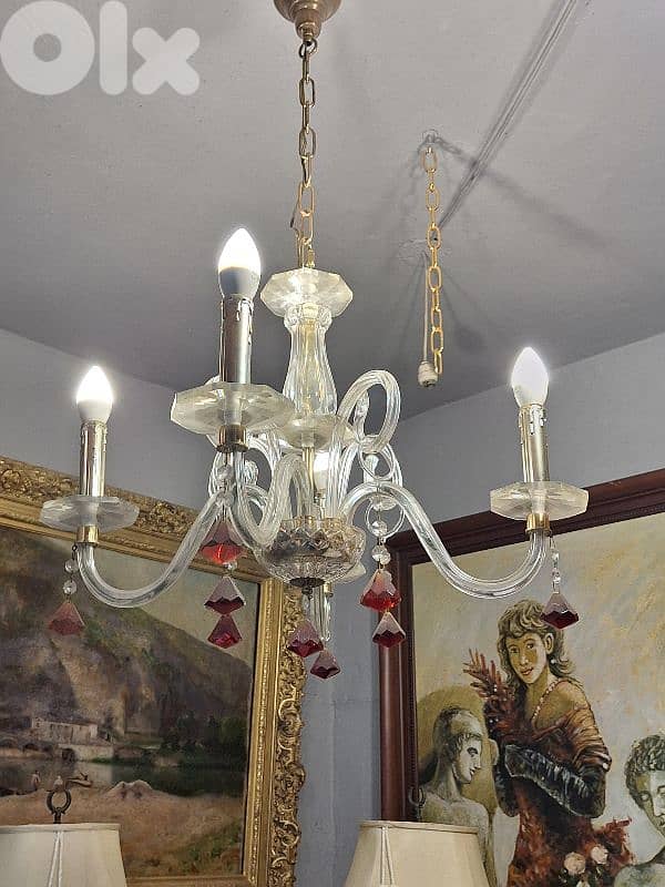 small murano 4 lamps chandelier 0