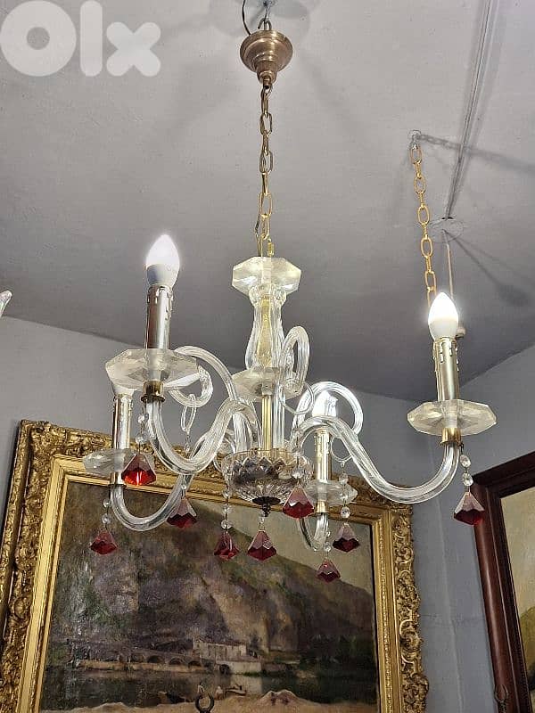 small murano 4 lamps chandelier 2