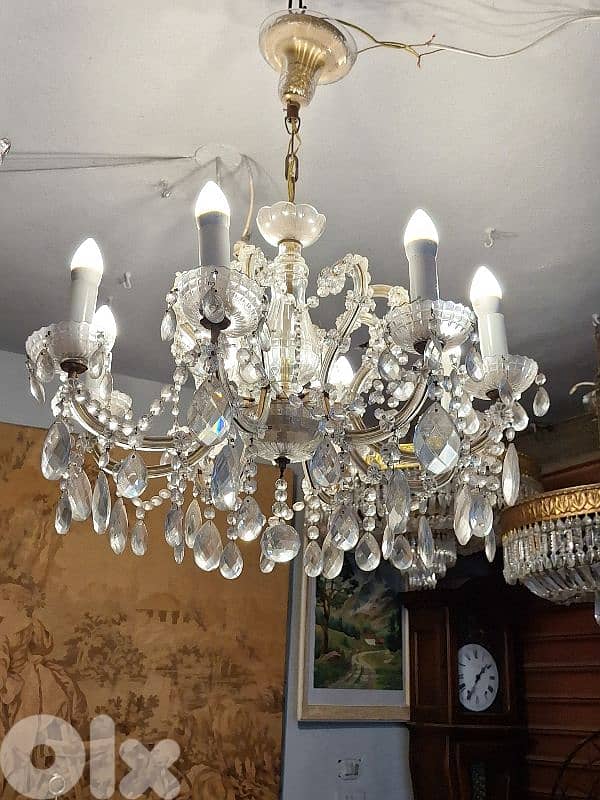 antique czech original crystal chandelier 0