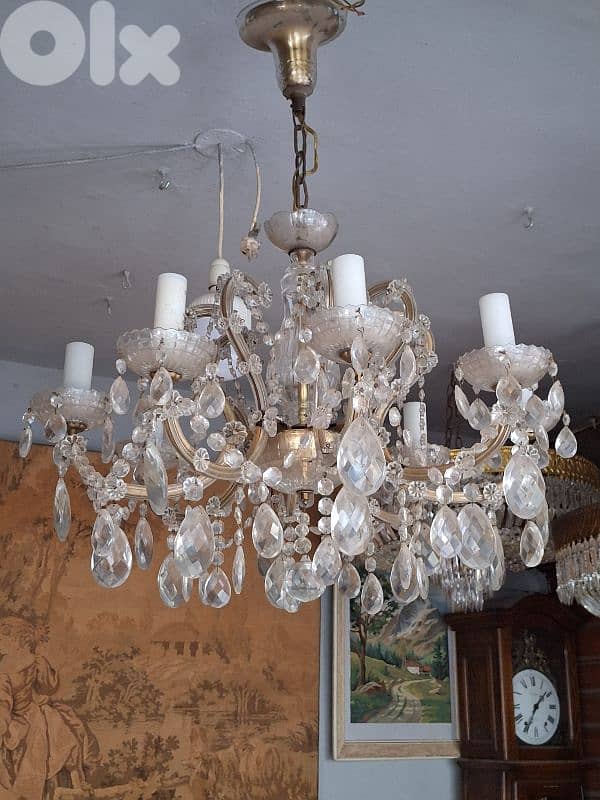 antique czech original crystal chandelier 5