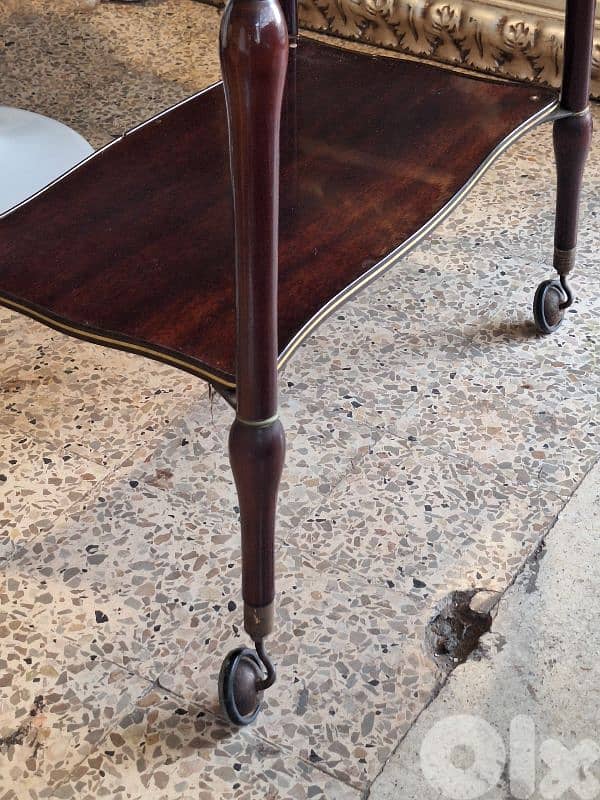 antique english trolley bar cart 4