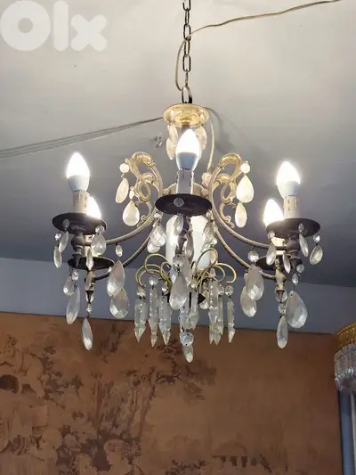 bronze and crystal small chandelier