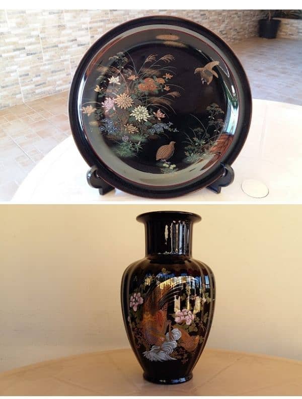 Grand vase et grande assiette chinoise antiques 0