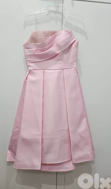 strapless pink dress 0