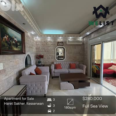 180sqm Apartment for sale in Haret Sakher شقة للبيع في  حارة صخر
