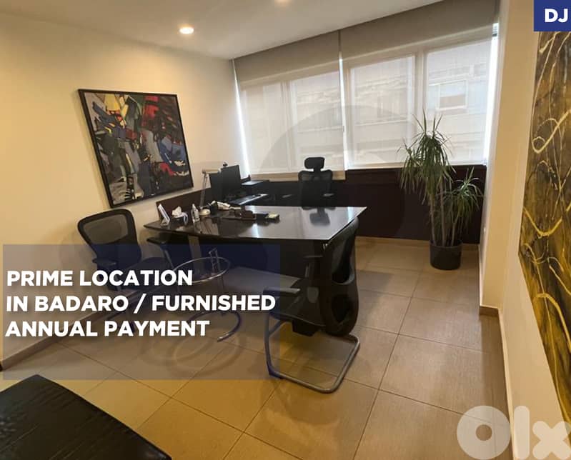 90sqm Office | Sixth Floor | Badaro/بدارو| For Rent ! REF#DJ132671 ! 0