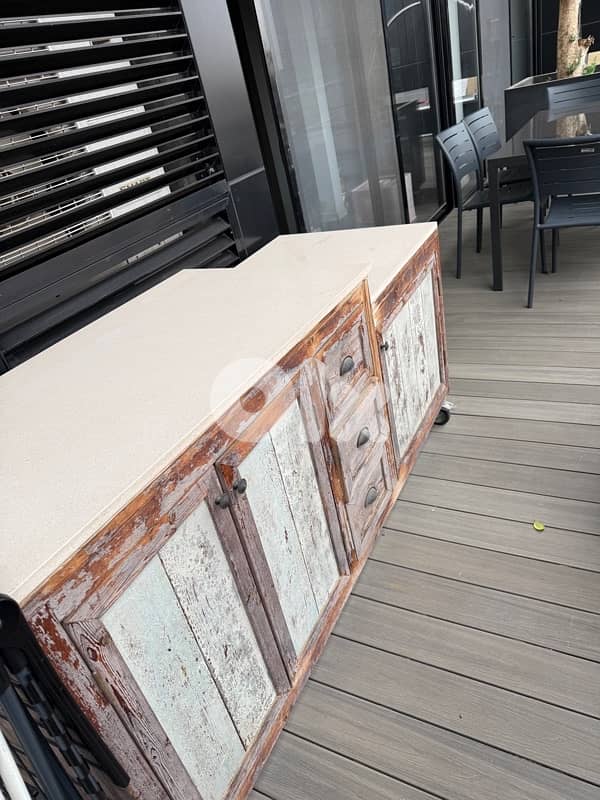 Vintage Balcony set with cabinet and a swing 8 pieces. 0