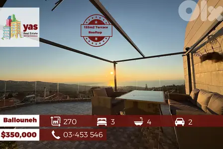 Ballouneh 270m2 | Rooftop | 155m2 Terrace | Prime Location | GT |