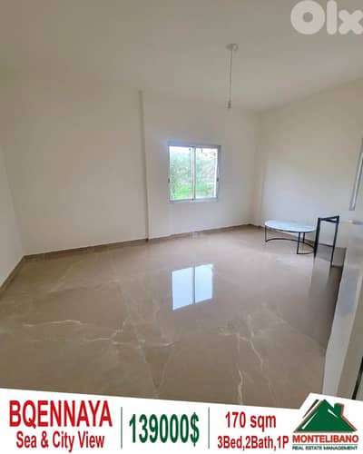 170 sqm Apartment For Sale in Bqennaya (بقنايا) With Sea & City View
