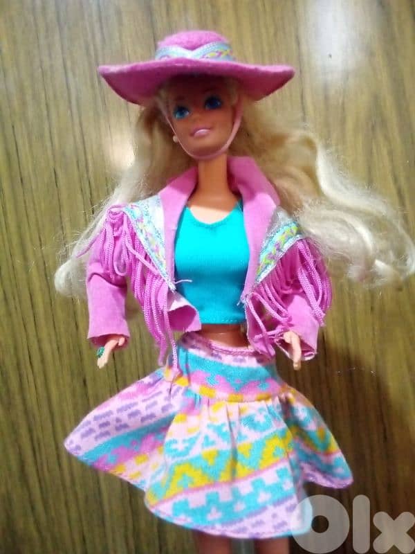 WESTERN FUN/SUNCHARM Barbie rare Mattel89 great doll+herown clothes=48 0
