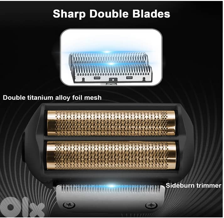 KEMEI Men's Shaving Razor, Rechargeable with Beard Trim Titanium foil 1