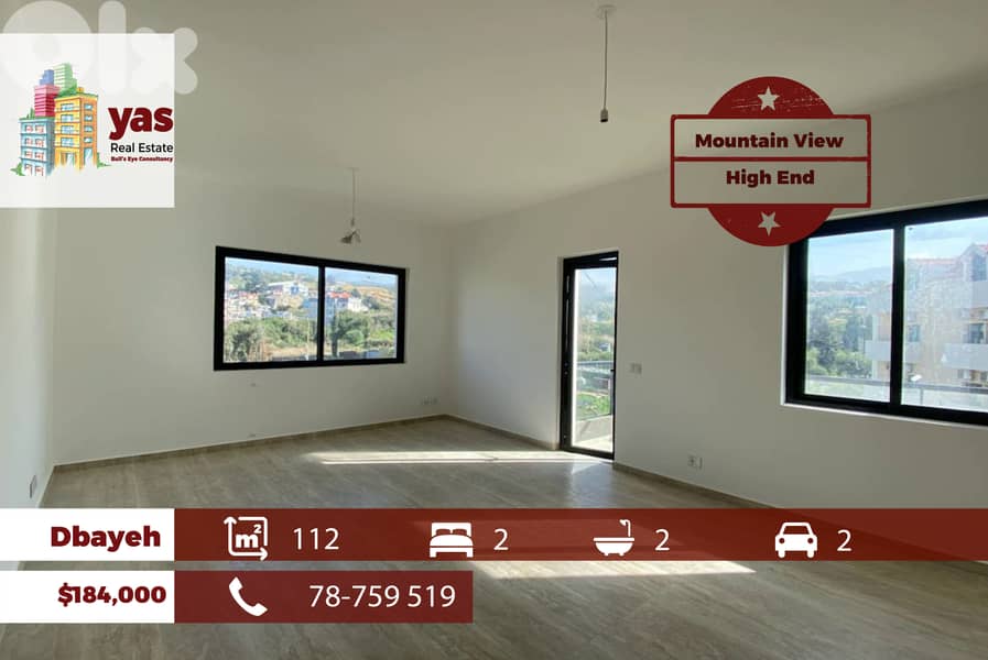 Dbayeh 112m2 | New | Mountain View | Calm Street | PAN 0