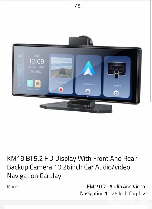 Yesido BT5.2 60Hz HD Display 4-in-1 Car Audio/video Navigation Carplay 0