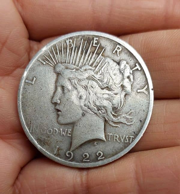 USA Peace Silver One Dollar Coin year 1922 wieght 26.5 grams 0