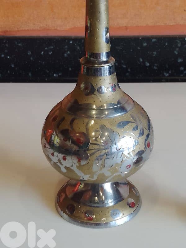 Vintage Handmade Brass Rose Water Sprinkler, Indian Design 2