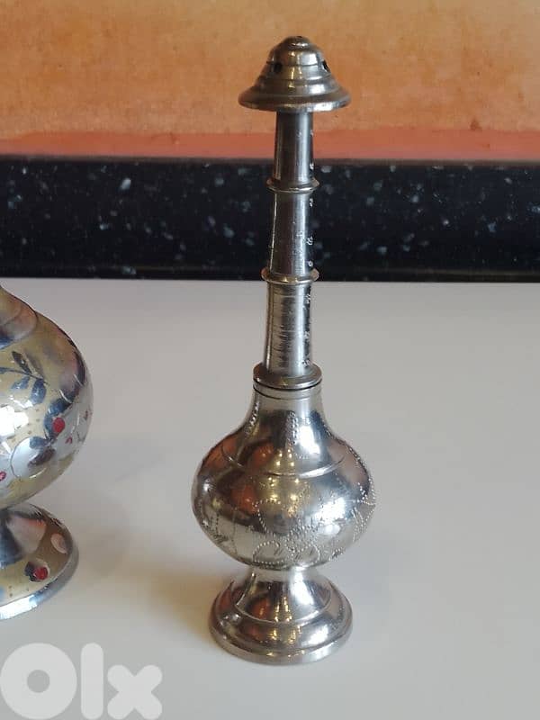 Vintage Handmade Brass Rose Water Sprinkler, Indian Design 3