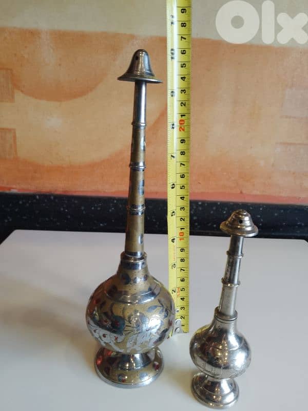 Vintage Handmade Brass Rose Water Sprinkler, Indian Design 6