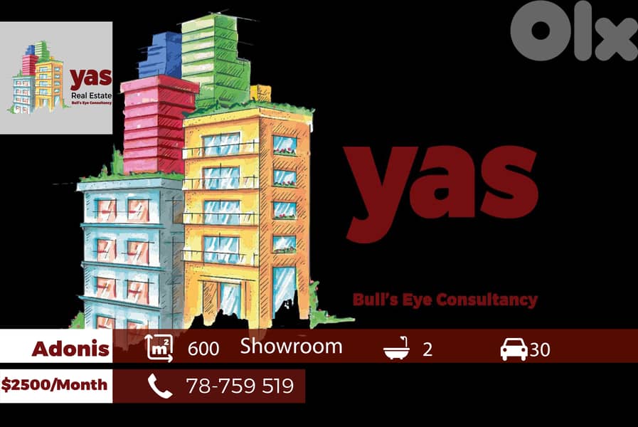 Adonis 600m2 | Showroom | Rent | Prime Location | Open Space | YV/EL 0