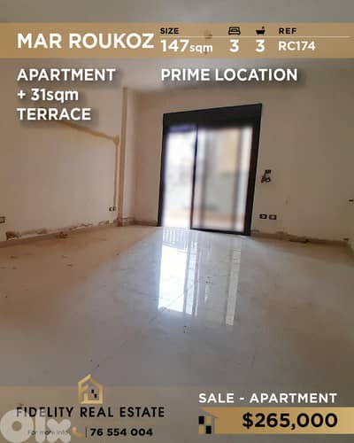 Apartment for sale in Mar Roukoz RC174 شقة للبيع في مار روكوز
