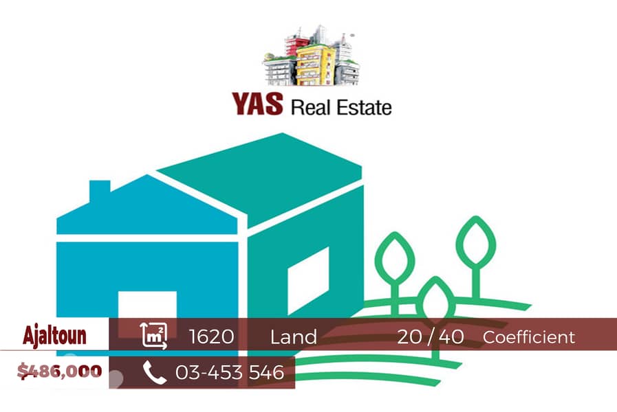 Ajaltoun 1620m2 | Private Area | Land | 20/40 | Mountain View | WA | 0
