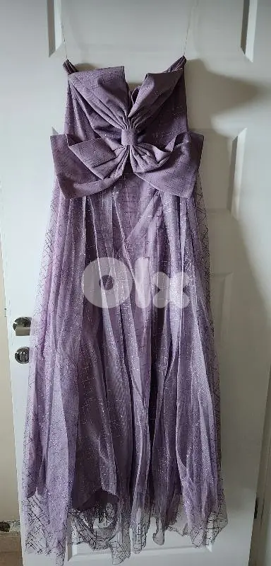 purple stapless dress
