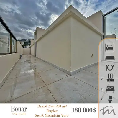 Bouar | Brand New 230m² Duplex w/ Terrace | 5 Balconies | Sea View
