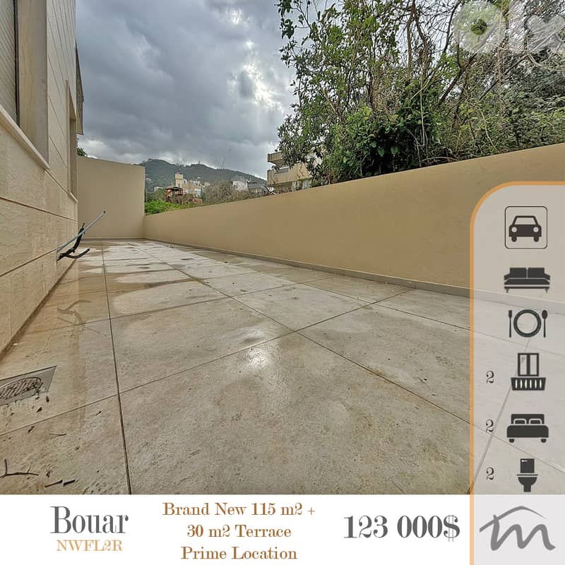 Bouar | Brand New 2 Bedrooms Apartment + 30m² Terrace | Prime Location 0