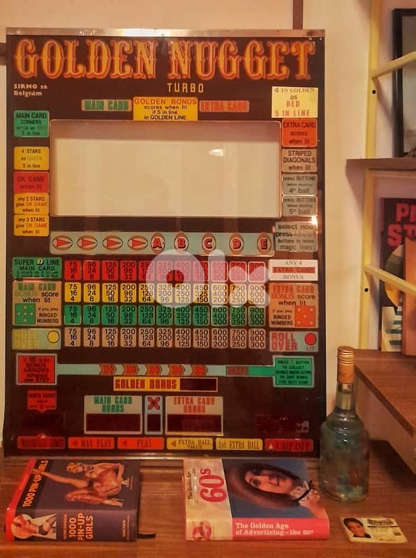 vintage 89s 90s poker machine glass for decoration 3