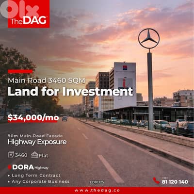 Highway Frontage 3460 SQM Land for Rent in Dora أرض للايجار