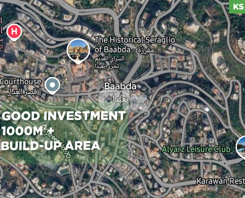 Premium 600 sqm land in Baabda/بعبدا ! REF#KS132814 ! 0