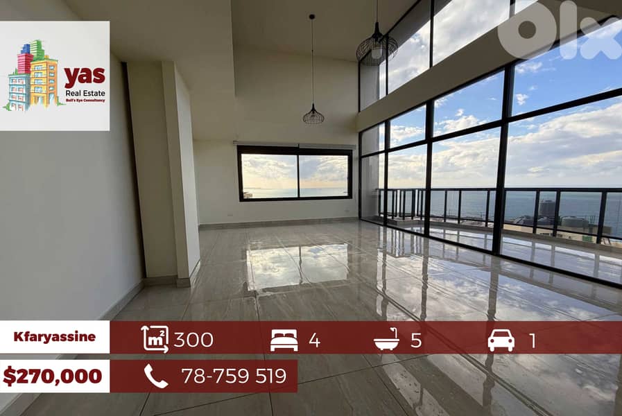 Kfaryassine 300m2 | Duplex | Prime Location | Breathtaking View | EH 0