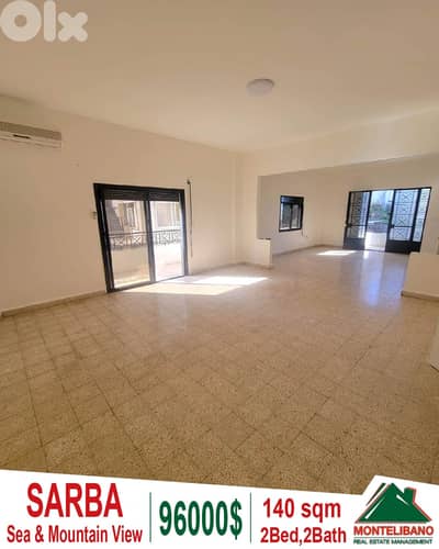 140 sqm Apartment For Sale in Sarba صربا with Sea & Mountain View
