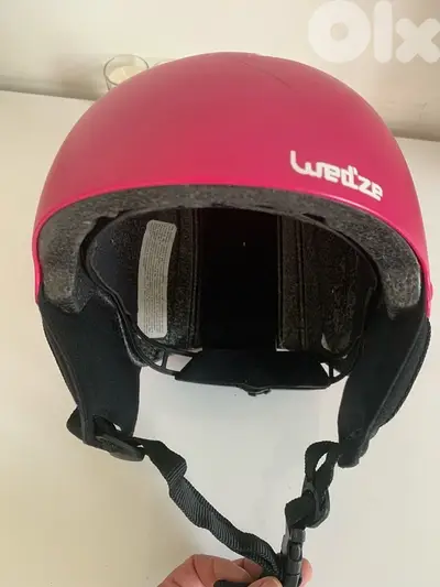 Ski helmet, goggles and gloves