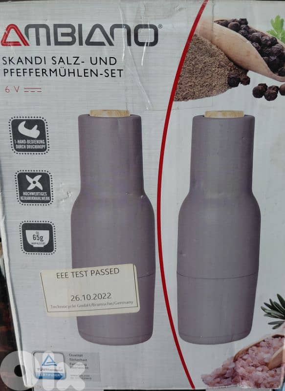 ambiano salt & pepper grinders , sold /pc 0