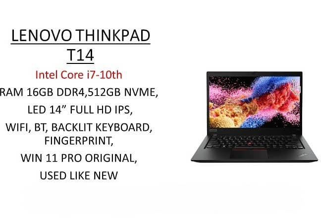 Lenovo ThinkPad T14 i7-16GB-512GB 3 Months Warranty 0