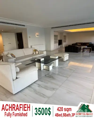 420 sqm Apartment For Rent in Achrafieh أشرفية with City View