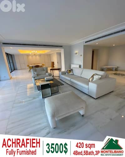 420 sqm Apartment For Rent in Achrafieh أشرفية with City View