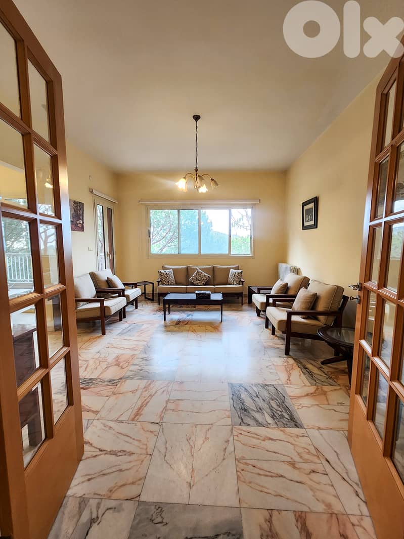 180 SQM Furnished Apartment in Broumana + Mountain and Sea View 0