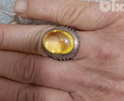 Peridot silver ring weight 18.5 grs خاتم فضة زبرجد وزن ١٨،٥ غرام