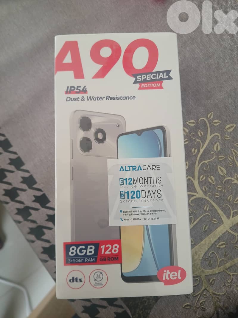 TELEPHONE PORTABLE ITEL A90  6.6POUCES 128 GB BATTERIE 5000 NEUF EMBAL 0