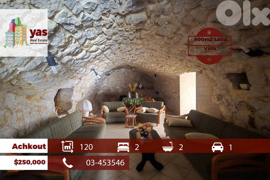 Achkout 900m2 | 120m2 Villa | Mountain View | Lebanese Style | DA 0