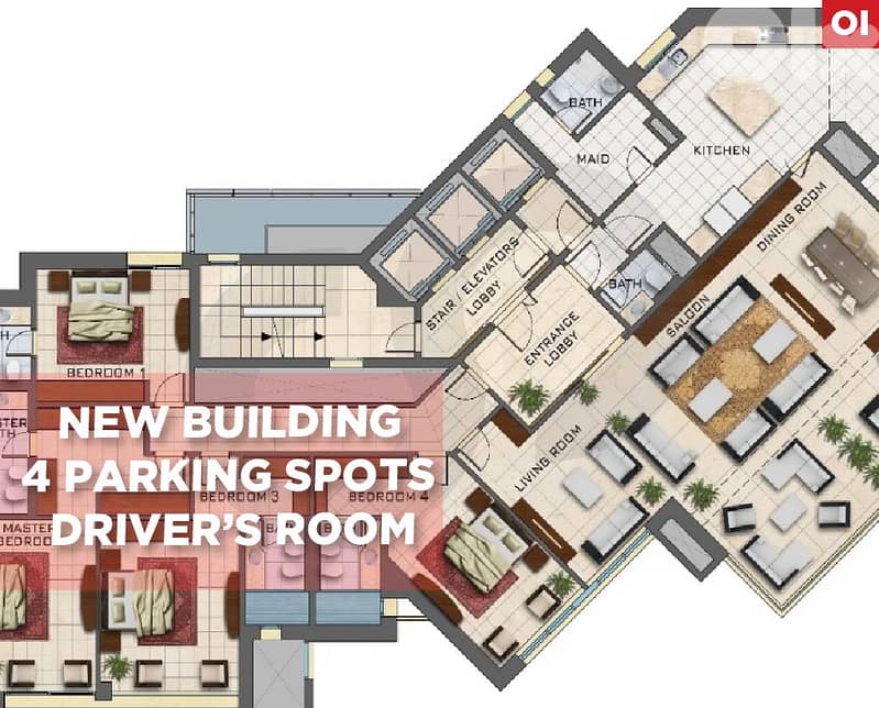 Beirut-Rawche/روشة High Floor New Building Sea View REF#OI127096 0