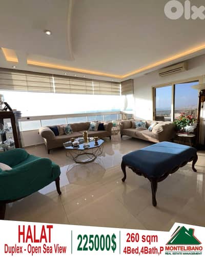 260 sqm Duplex For Sale in Halat حالات with Open Sea View