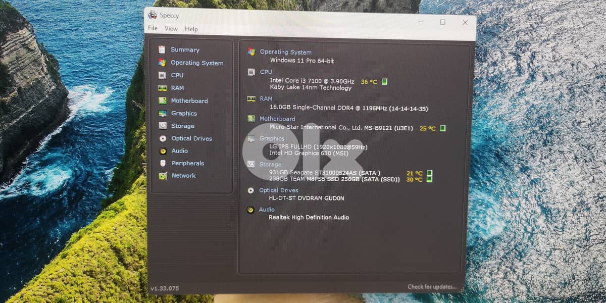 Desktop MSI Aegis Ti3 core i3 7Gen. 1
