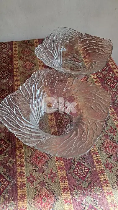 1970 Metsa forest art big glass bowls 1970 Metsa forest art big glass bowls