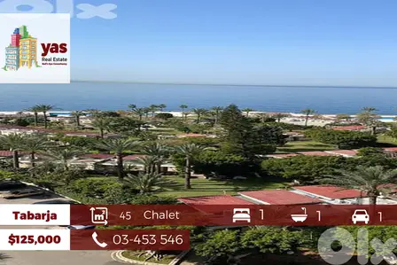 Tabarja 45m2 Chalet | Luxry Resort | Sea View | Prime Area | TYT