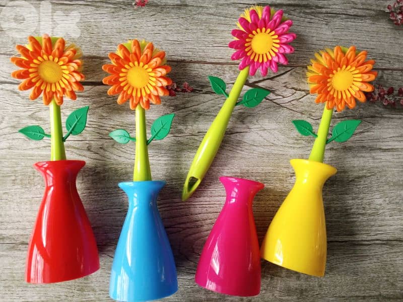 cute flowers sink brushs 0