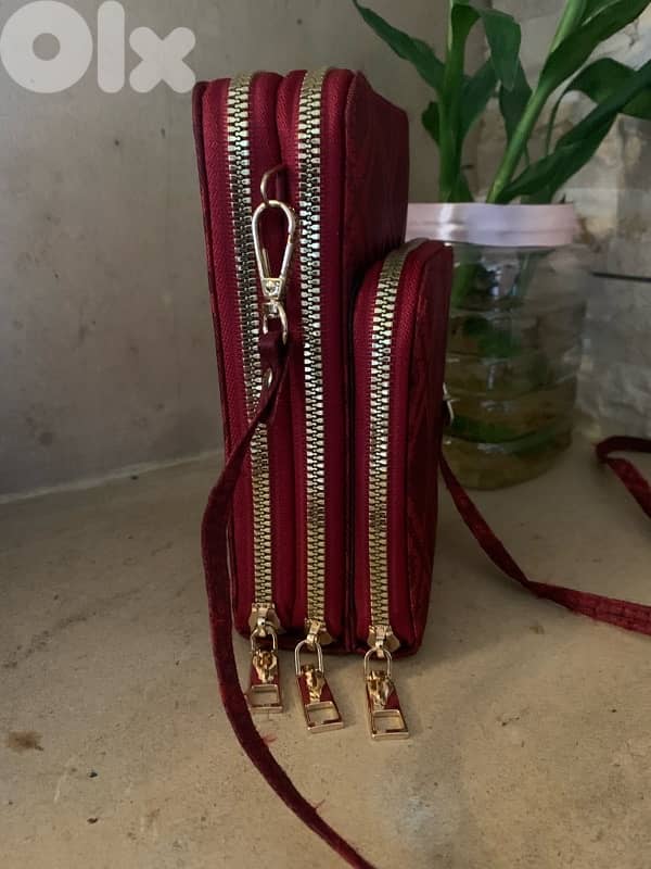 Elegant burgandy cross bag high quality 3