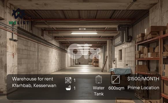 Warehouse for rent in Kfarhbab 0