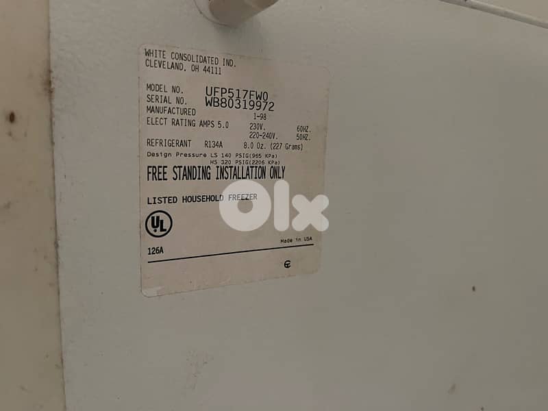 Frigidaire freezer 2